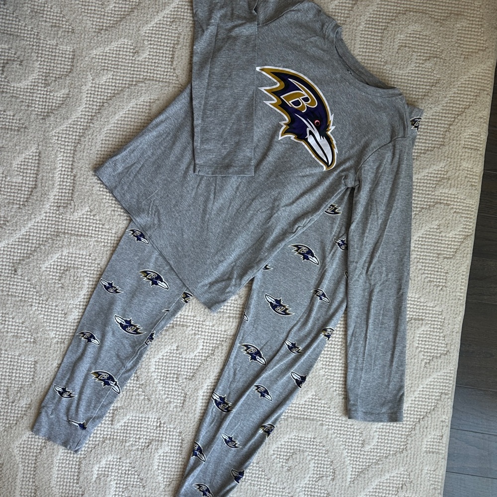 NFL Gray Kids Pajama Set with Team Logo boys large 14-16